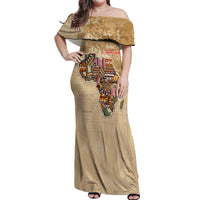 Personalized Africa On World Map Off Shoulder Maxi Dress - Wonder Print Shop