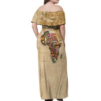 Personalized Africa On World Map Off Shoulder Maxi Dress - Wonder Print Shop