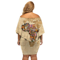 Personalized Africa On World Map Off Shoulder Short Dress - Wonder Print Shop