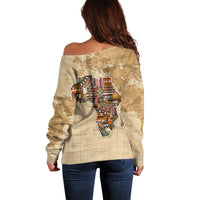 Personalized Africa On World Map Off Shoulder Sweater - Wonder Print Shop