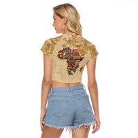 Personalized Africa On World Map Raglan Cropped T Shirt - Wonder Print Shop