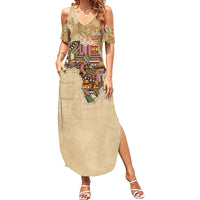 Personalized Africa On World Map Summer Maxi Dress - Wonder Print Shop