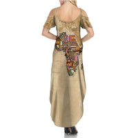 Personalized Africa On World Map Summer Maxi Dress - Wonder Print Shop