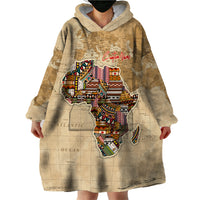 Personalized Africa On World Map Wearable Blanket Hoodie - Wonder Print Shop