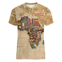 Personalized Africa On World Map Women V Neck T Shirt - Wonder Print Shop