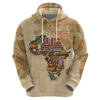 Personalized Africa On World Map Zip Hoodie - Wonder Print Shop