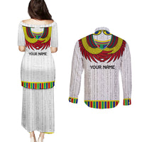 Egyptian Horus Couples Matching Puletasi and Long Sleeve Button Shirt Gods of Egypt - Wonder Print Shop