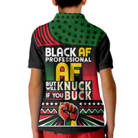 Black AF Professional AF But Will Knuck If You Kid Polo Shirt African Pride - Wonder Print Shop