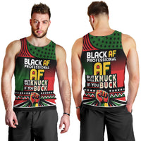 Black AF Professional AF But Will Knuck If You Men Tank Top African Pride - Wonder Print Shop