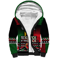 Black AF Professional AF But Will Knuck If You Sherpa Hoodie African Pride - Wonder Print Shop