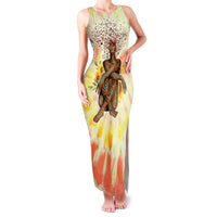 Black Queen Tie Dye Family Matching Tank Maxi Dress and Hawaiian Shirt - Wonder Print Shop