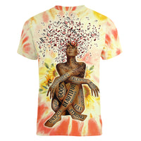 Black Queen Tie Dye Women V Neck T Shirt - Wonder Print Shop