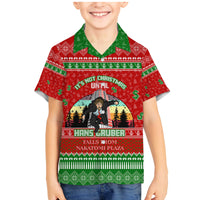 It's Not Christmas Unil Hans Gruber Falls From Nakatomi Plaza Family Matching Mermaid Dress and Hawaiian Shirt Xmas Eve 1988 - Wonder Print Shop