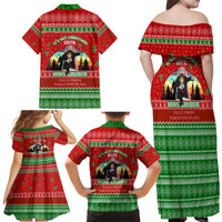 It's Not Christmas Unil Hans Gruber Falls From Nakatomi Plaza Family Matching Off Shoulder Maxi Dress and Hawaiian Shirt Xmas Eve 1988 - Wonder Print Shop
