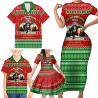 It's Not Christmas Unil Hans Gruber Falls From Nakatomi Plaza Family Matching Short Sleeve Bodycon Dress and Hawaiian Shirt Xmas Eve 1988 - Wonder Print Shop