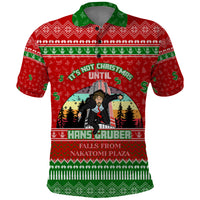 It's Not Christmas Unil Hans Gruber Falls From Nakatomi Plaza Polo Shirt Xmas Eve 1988 - Wonder Print Shop