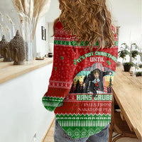 It's Not Christmas Unil Hans Gruber Falls From Nakatomi Plaza Women Casual Shirt Xmas Eve 1988 - Wonder Print Shop