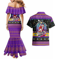 Nakatomi Plaza Christmas Party 1988 Couples Matching Mermaid Dress and Hawaiian Shirt DJ Santa Claus - Wonder Print Shop