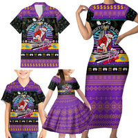 Nakatomi Plaza Christmas Party 1988 Family Matching Short Sleeve Bodycon Dress and Hawaiian Shirt DJ Santa Claus - Wonder Print Shop
