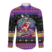 Nakatomi Plaza Christmas Party 1988 Long Sleeve Button Shirt DJ Santa Claus - Wonder Print Shop