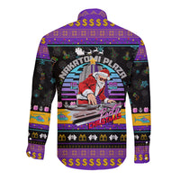 Nakatomi Plaza Christmas Party 1988 Long Sleeve Button Shirt DJ Santa Claus - Wonder Print Shop