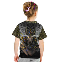 Anubis Kid T Shirt Egypt Pattern Black - Wonder Print Shop