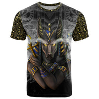 Anubis T Shirt Egypt Pattern Black - Wonder Print Shop