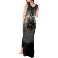 Anubis Tank Maxi Dress Egypt Pattern Black - Wonder Print Shop
