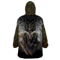 Anubis Wearable Blanket Hoodie Egypt Pattern Black - Wonder Print Shop