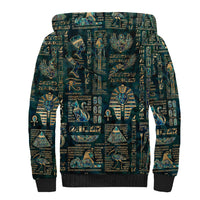 Egyptian Hieroglyphs And Deities Sherpa Hoodie - Wonder Print Shop