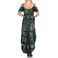 Egyptian Hieroglyphs And Deities Summer Maxi Dress - Wonder Print Shop