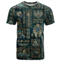 Egyptian Hieroglyphs And Deities T Shirt - Wonder Print Shop
