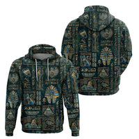 Egyptian Hieroglyphs And Deities Zip Hoodie - Wonder Print Shop