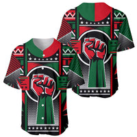 Power Fist And Patterns In Pan African Baseball Jersey - Wonder Print Shop