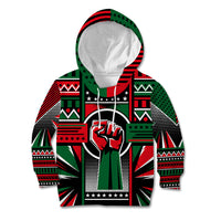 Power Fist And Patterns In Pan African Kid Hoodie - Wonder Print Shop