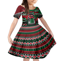 Power Fist And Patterns In Pan African Kid Short Sleeve Dress - Wonder Print Shop