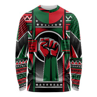 Power Fist And Patterns In Pan African Long Sleeve Shirt - Wonder Print Shop
