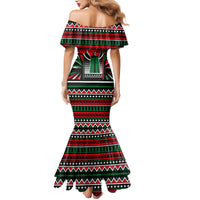 Power Fist And Patterns In Pan African Mermaid Dress - Wonder Print Shop