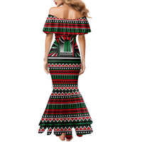 Power Fist And Patterns In Pan African Mermaid Dress - Wonder Print Shop