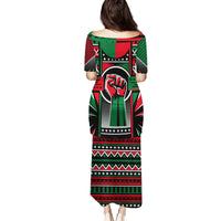 Power Fist And Patterns In Pan African Puletasi - Wonder Print Shop