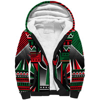 Power Fist And Patterns In Pan African Sherpa Hoodie - Wonder Print Shop