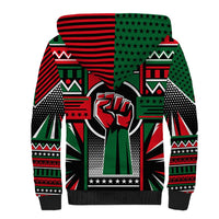 Power Fist And Patterns In Pan African Sherpa Hoodie - Wonder Print Shop