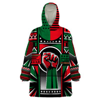 Power Fist And Patterns In Pan African Wearable Blanket Hoodie - Wonder Print Shop