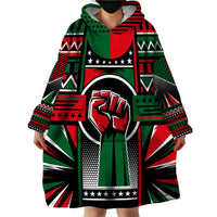 Power Fist And Patterns In Pan African Wearable Blanket Hoodie - Wonder Print Shop