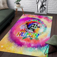 We Are All Human LGBT Area Rug Skull Tie Dye - Wonder Print Shop