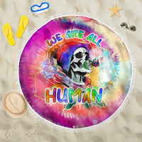 We Are All Human LGBT Beach Blanket Skull Tie Dye - Wonder Print Shop