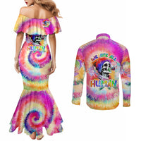 we-are-all-human-lgbt-couples-matching-mermaid-dress-and-long-sleeve-button-shirt-skull-tie-dye