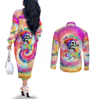 we-are-all-human-lgbt-couples-matching-off-the-shoulder-long-sleeve-dress-and-long-sleeve-button-shirt-skull-tie-dye