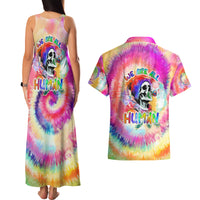 We Are All Human LGBT Couples Matching Tank Maxi Dress and Hawaiian Shirt Skull Tie Dye - Wonder Print Shop