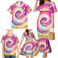We Are All Human LGBT Family Matching Mermaid Dress and Hawaiian Shirt Skull Tie Dye - Wonder Print Shop